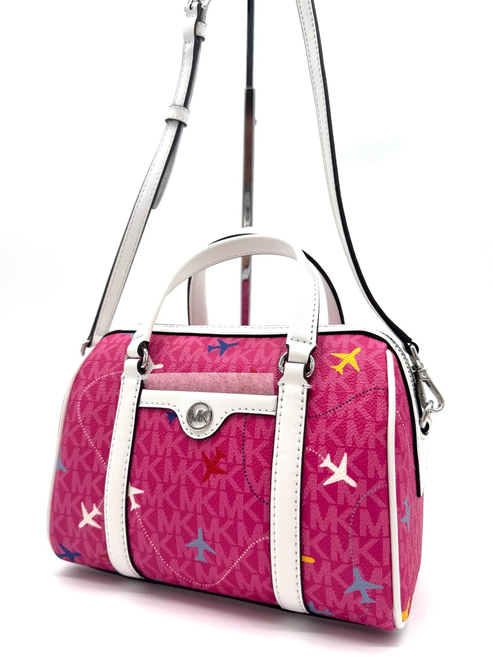 Michael Kors Small Travel Duffle Xbody Bag Dragon Fruit Multi